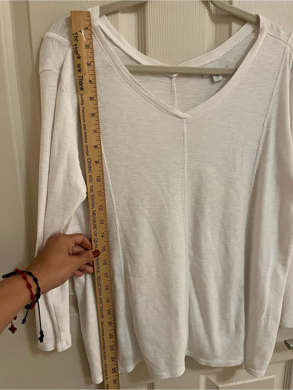 J. Jill White V-Neck Long Sleeve Tee - Picture 3 of 5
